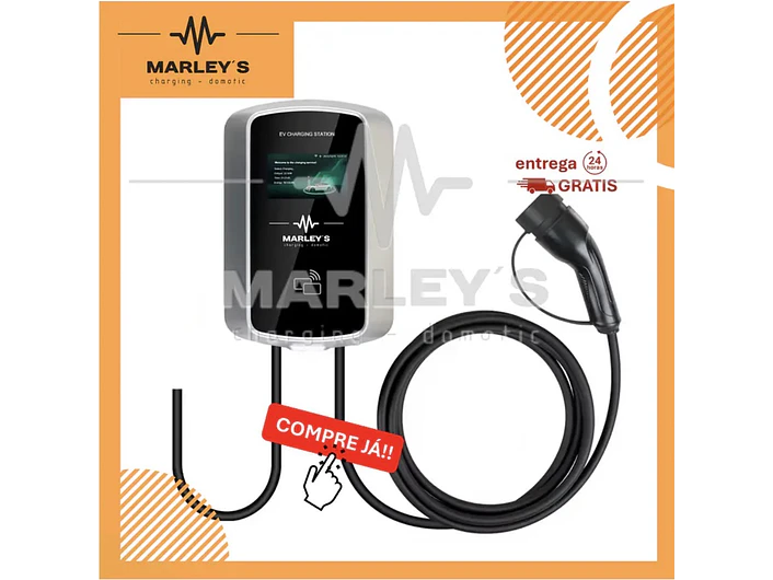 Wallbox 7 kW | 32A | Cabo 5m | APP e Wi-Fi | RFID | LCD 1