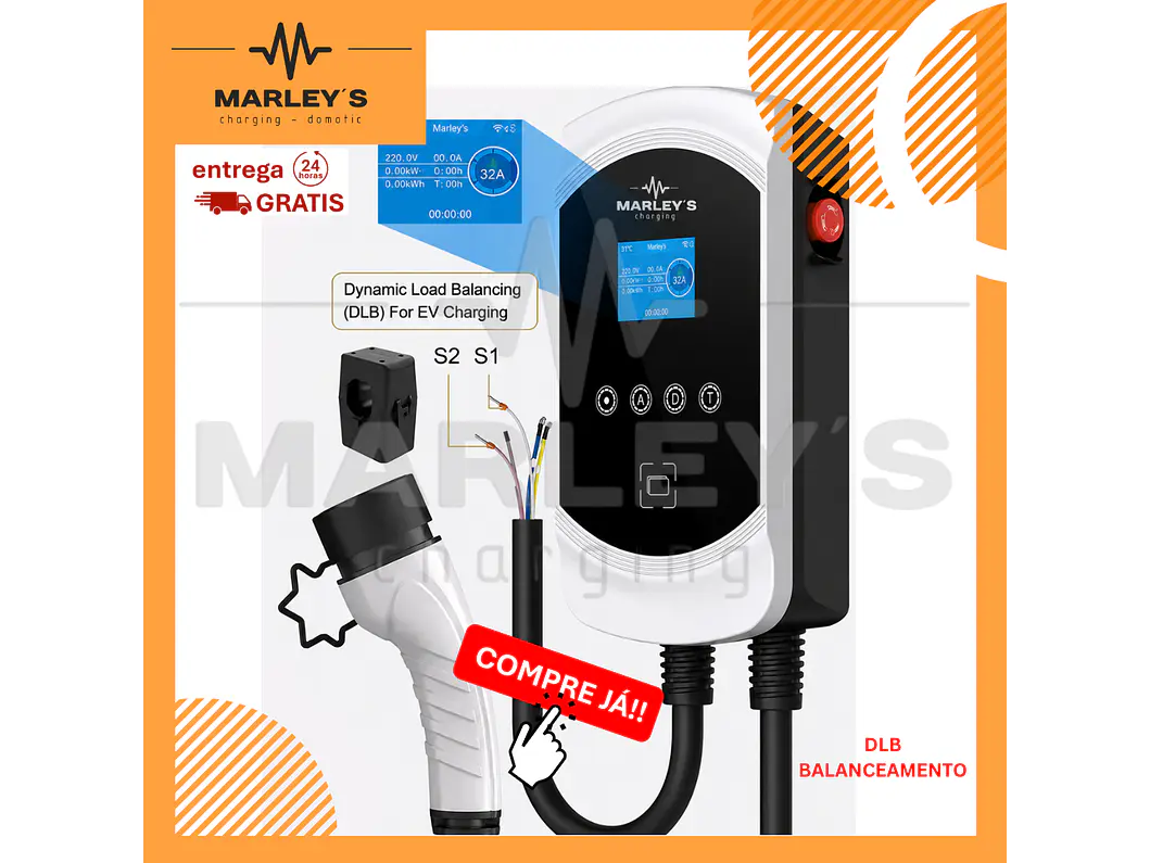 Wallbox 7 kW | 32A | Cabo 5 ou 10m | App | RFID | DLB - Balanceamento de Carga 1