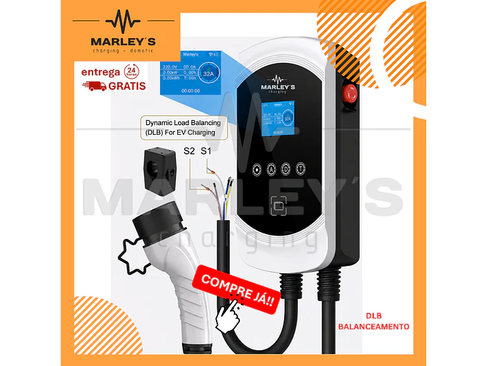 Wallbox 7 kW | 32A | Cabo 5 ou 10m | App | RFID | DLB - Balanceamento de Carga 1