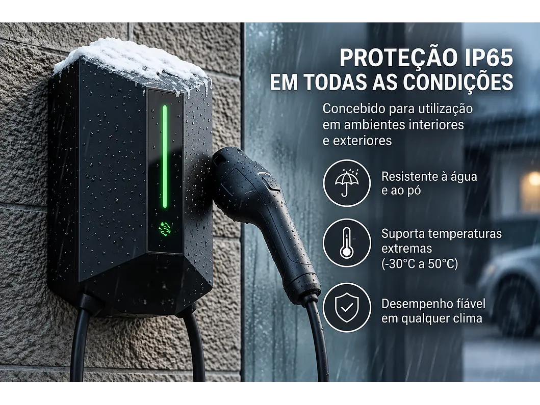 Wallbox 7 kW | 32A | Cabo 5m | Sem App | Sem RFID |  Ecrã LCD 16