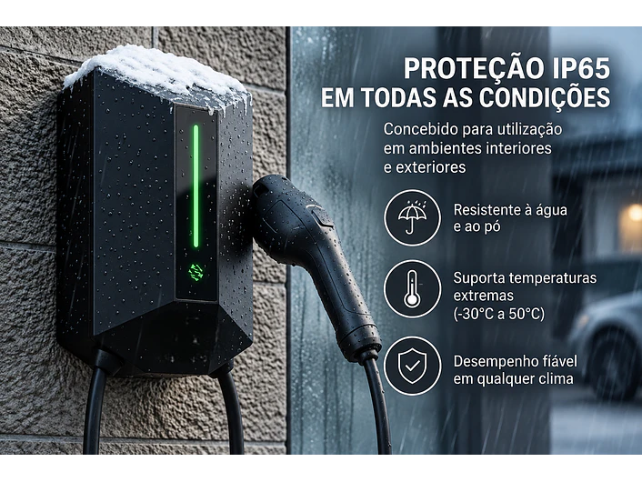 Wallbox 7 kW | 32A | Cabo 5m | Sem App | Sem RFID |  Ecrã LCD 16