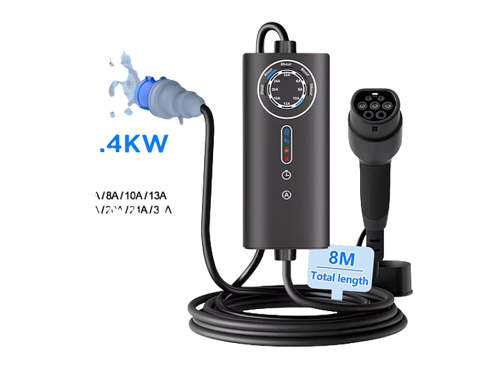 Carregador Portátil 7 kW | 32A | 8 Metros | Ecrã LCD | Saco Transporte 5