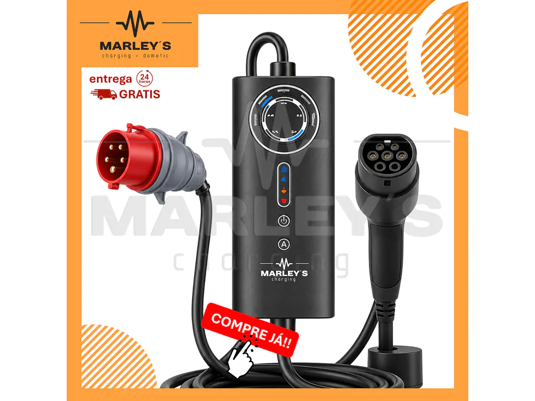 Carregador Portátil 22 kW | 32A | 8 Metros | Saco Transporte 1