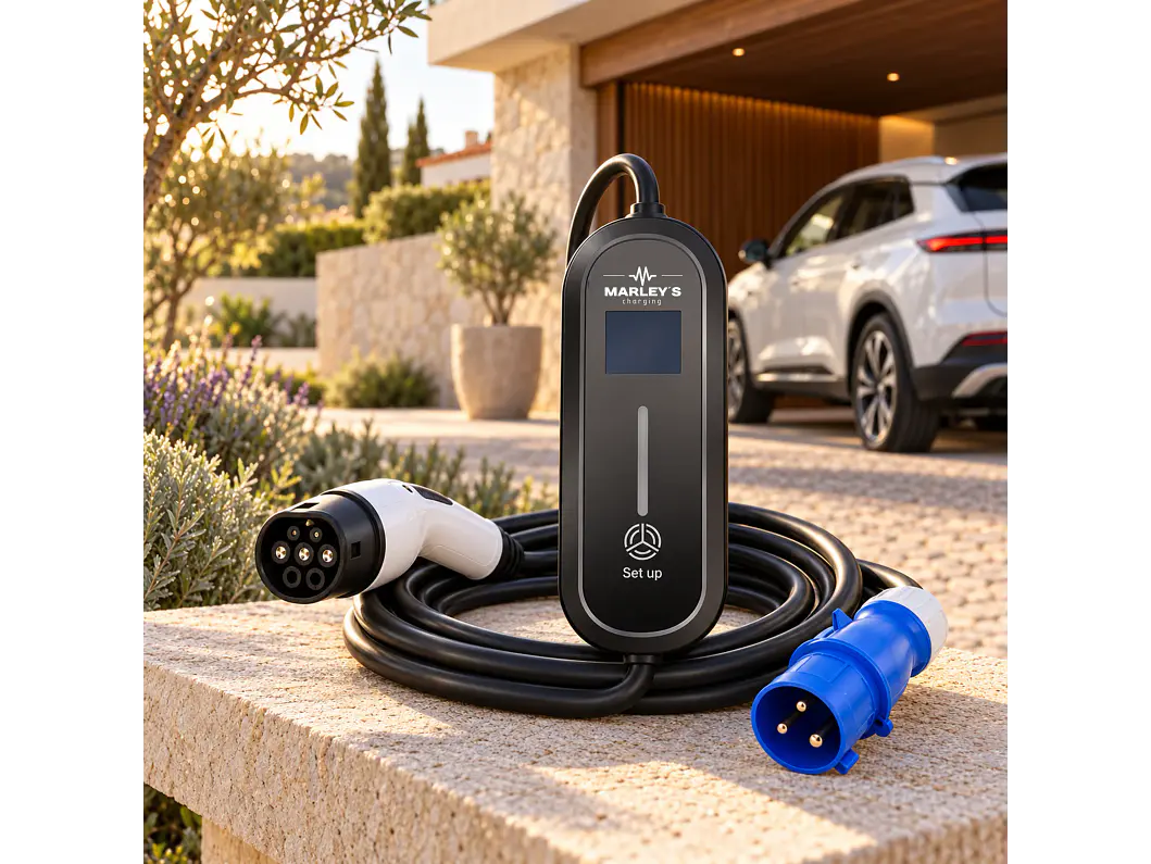 Carregador Portátil 7 kW | 32A | 3,5 Metros | Ecrã LCD | Saco Transporte 3
