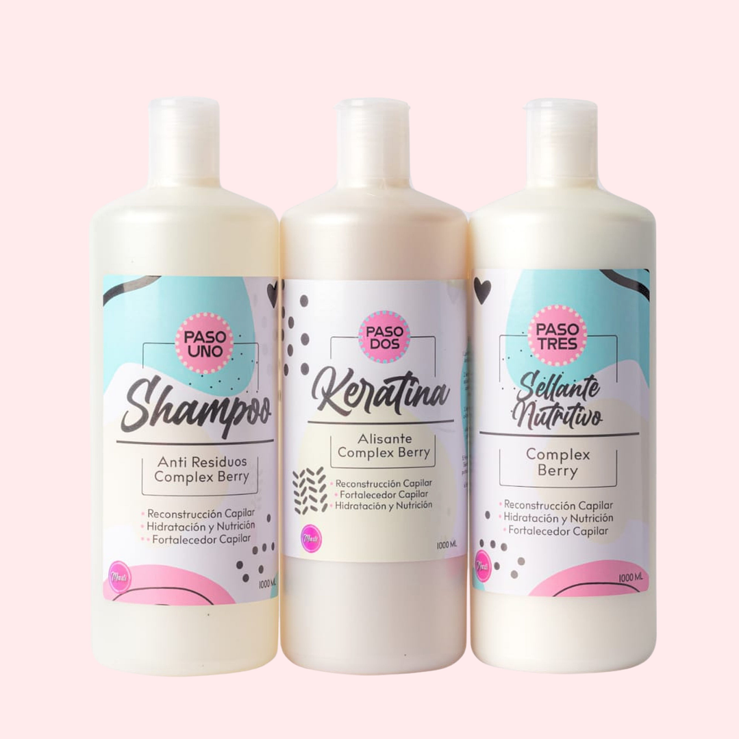 Kit  3 pasos alisado complex berry 1