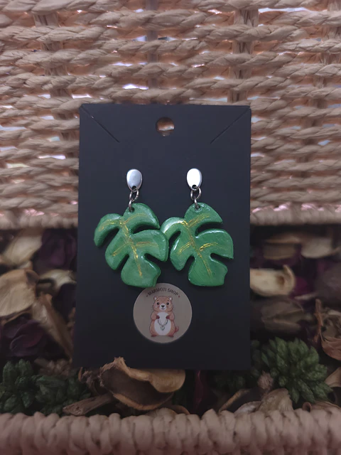 Pendientes Monstera Gold