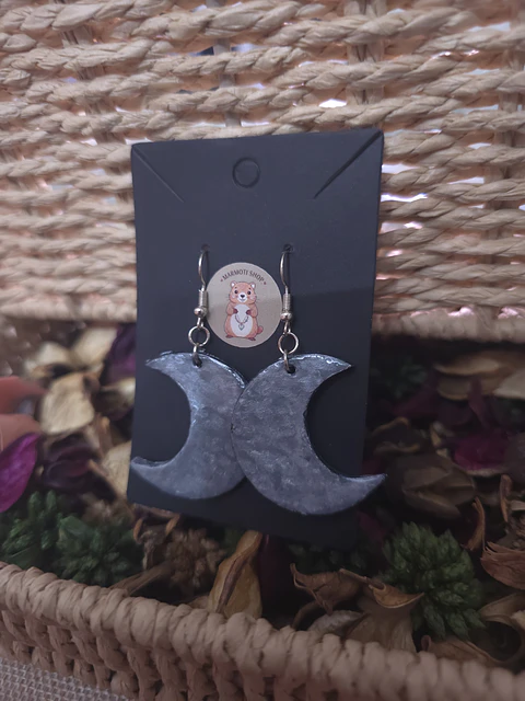Pendientes Moon Gris