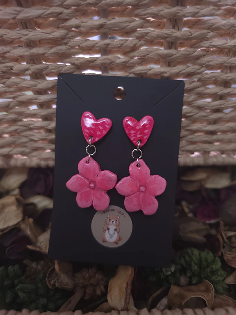 Pendientes Flor Heart