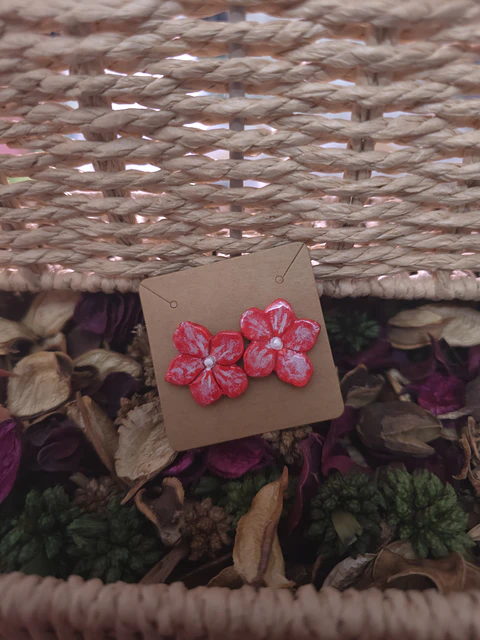 Pendientes Flor Rosso