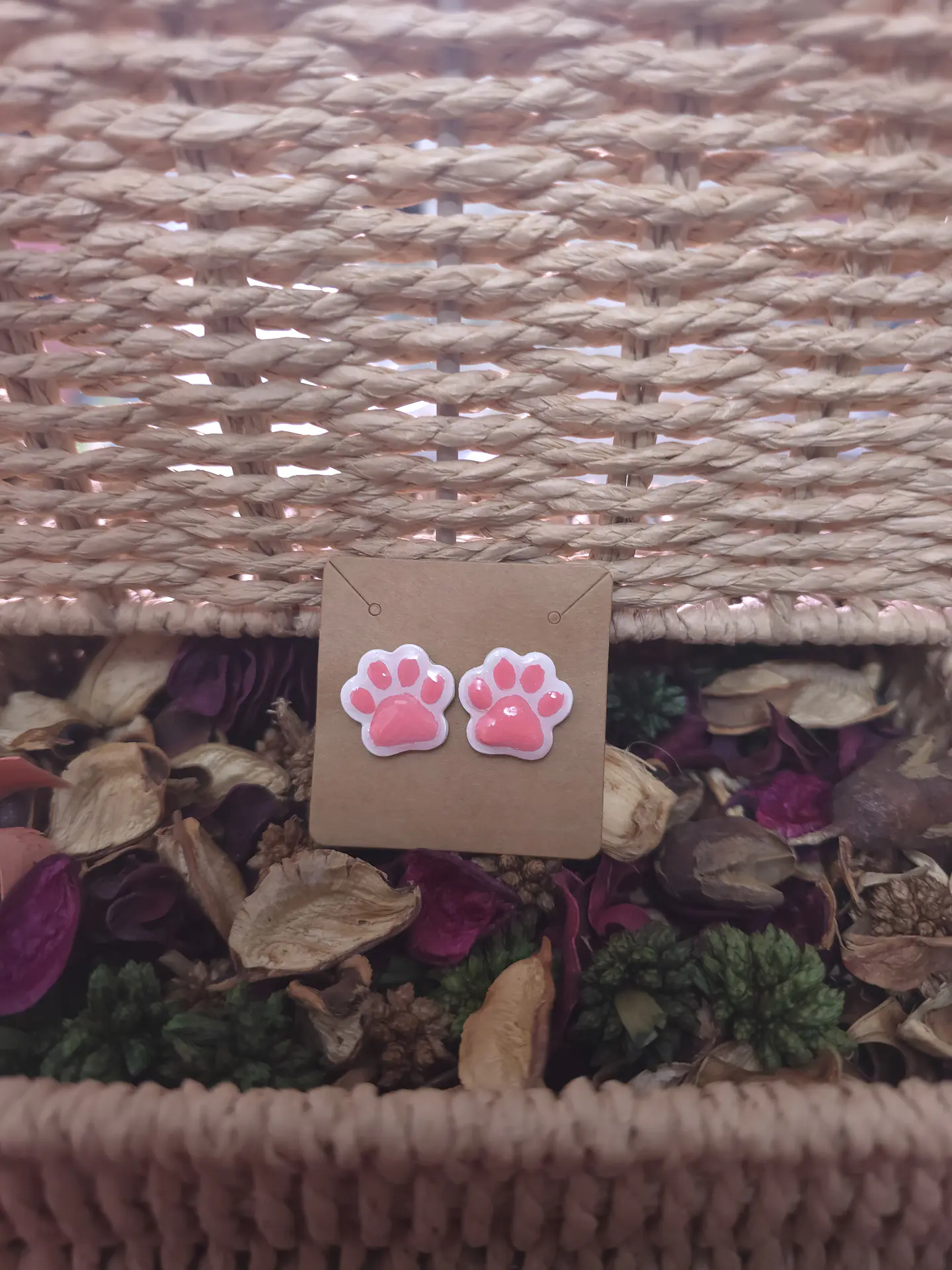Pendientes Patita Rosa Cat 1