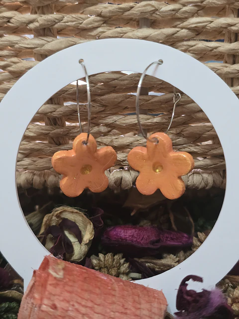 Pendientes Aro Flor Orange