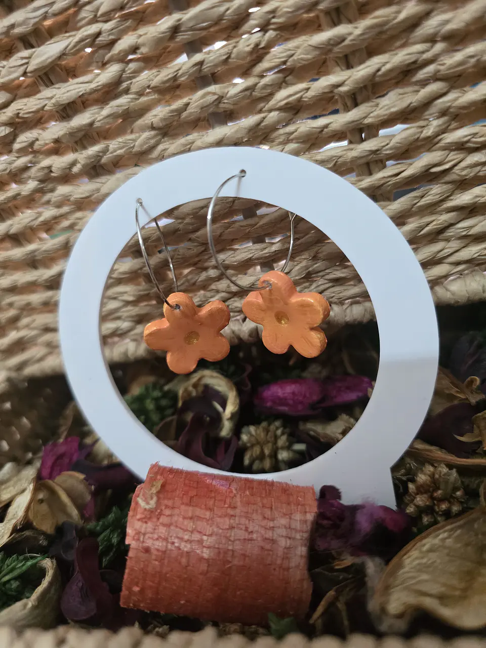 Pendientes Aro Flor Orange 2