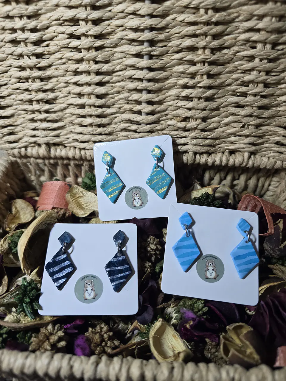 Pendientes Rombo Blu Marine 2