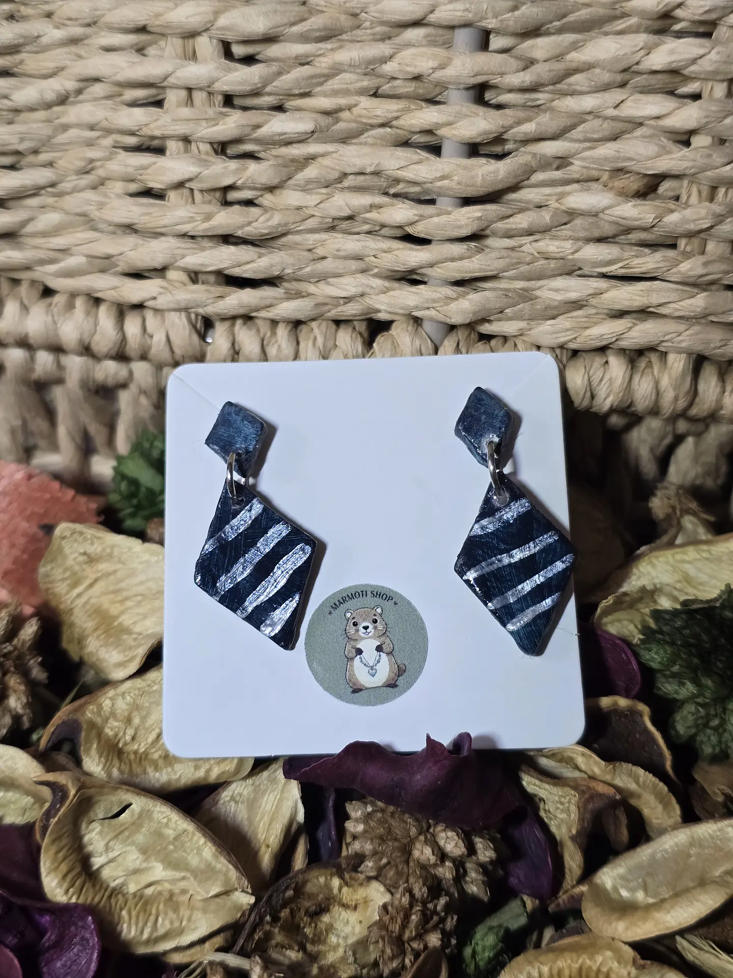Pendientes Rombo Blu Marine 1