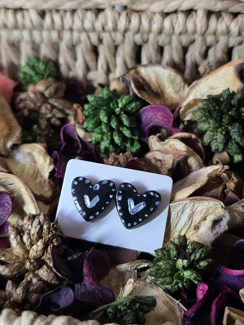 Pendientes Heart Nero