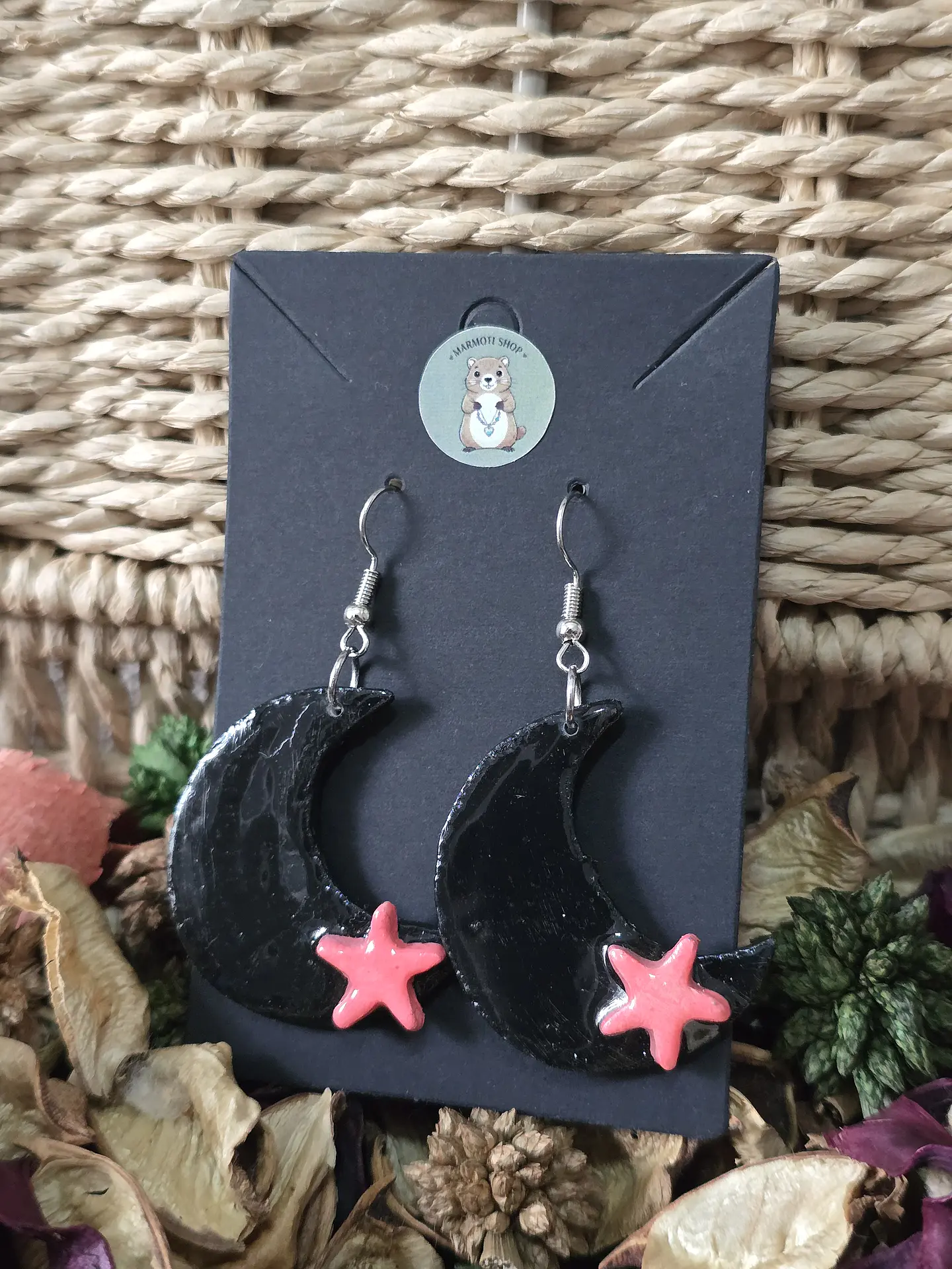Pendientes Moon Star Nero 1