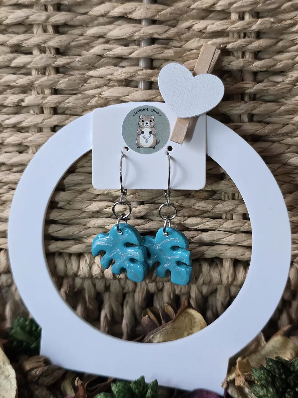 Pendientes Monstera Cian 1