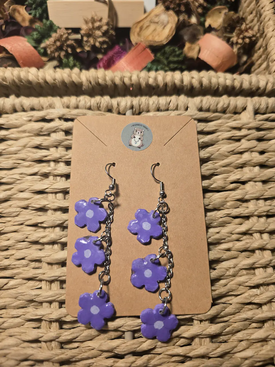 Pendientes Mini Flower Lila 2