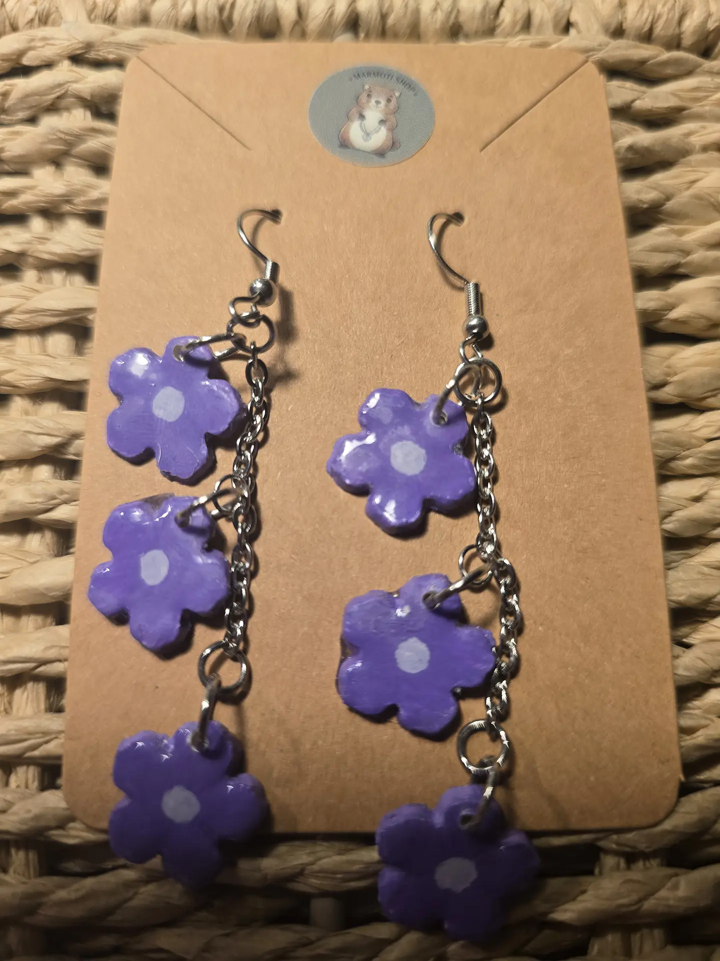 Pendientes Mini Flower Lila 3