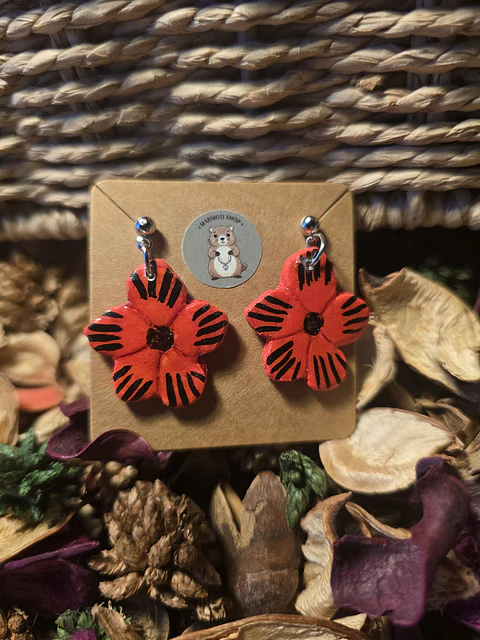 Pendientes Flor Rouge Nero