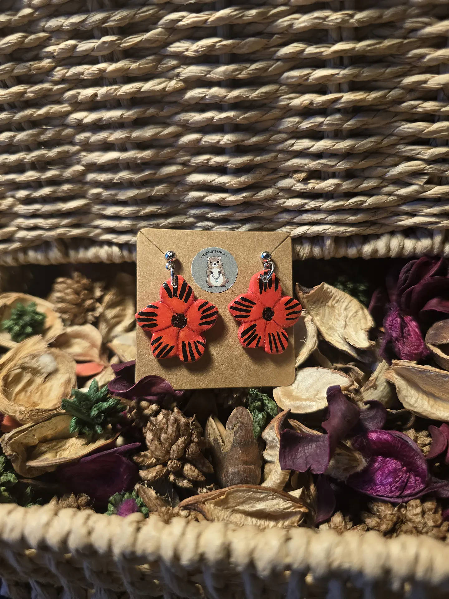 Pendientes Flor Rouge Nero 3