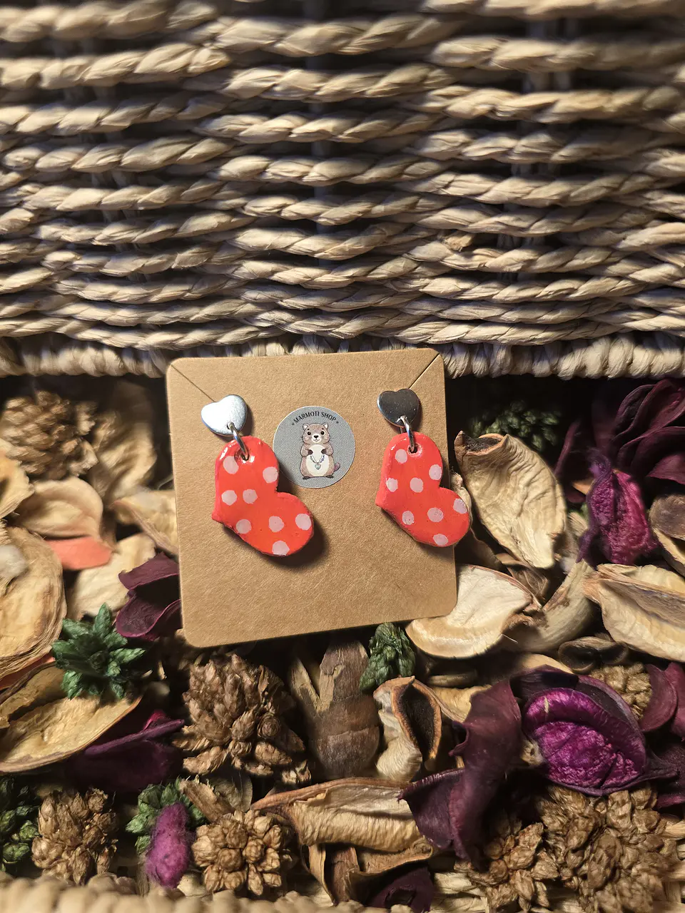 Pendientes Heart Rouge Punts 3