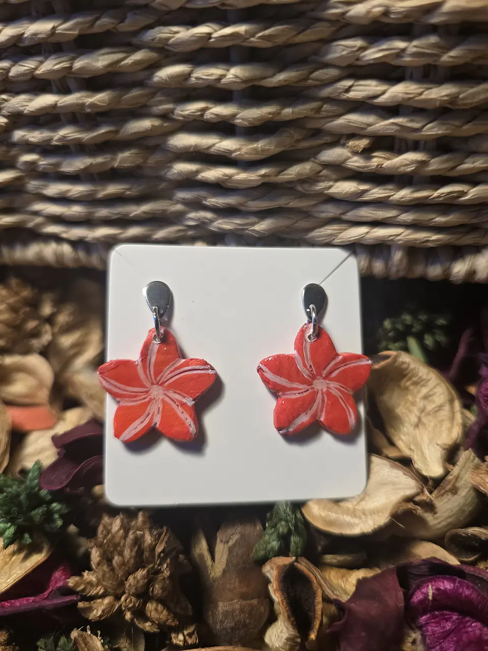 Pendientes Flor Rouge Blanche 1