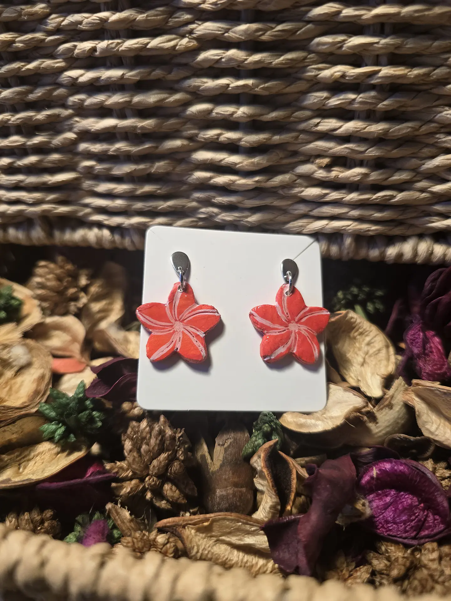 Pendientes Flor Rouge Blanche 2