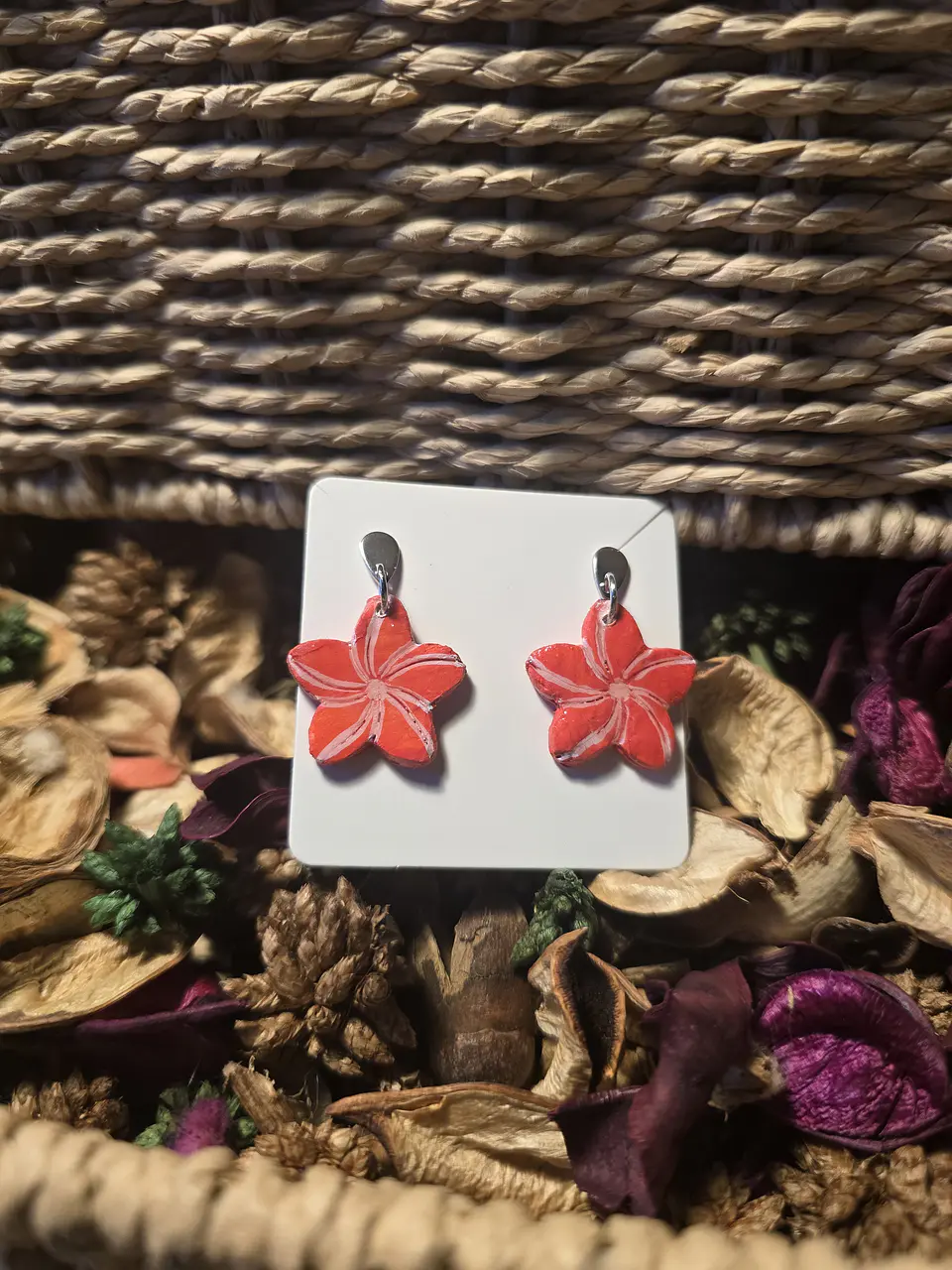 Pendientes Flor Rouge Blanche 2