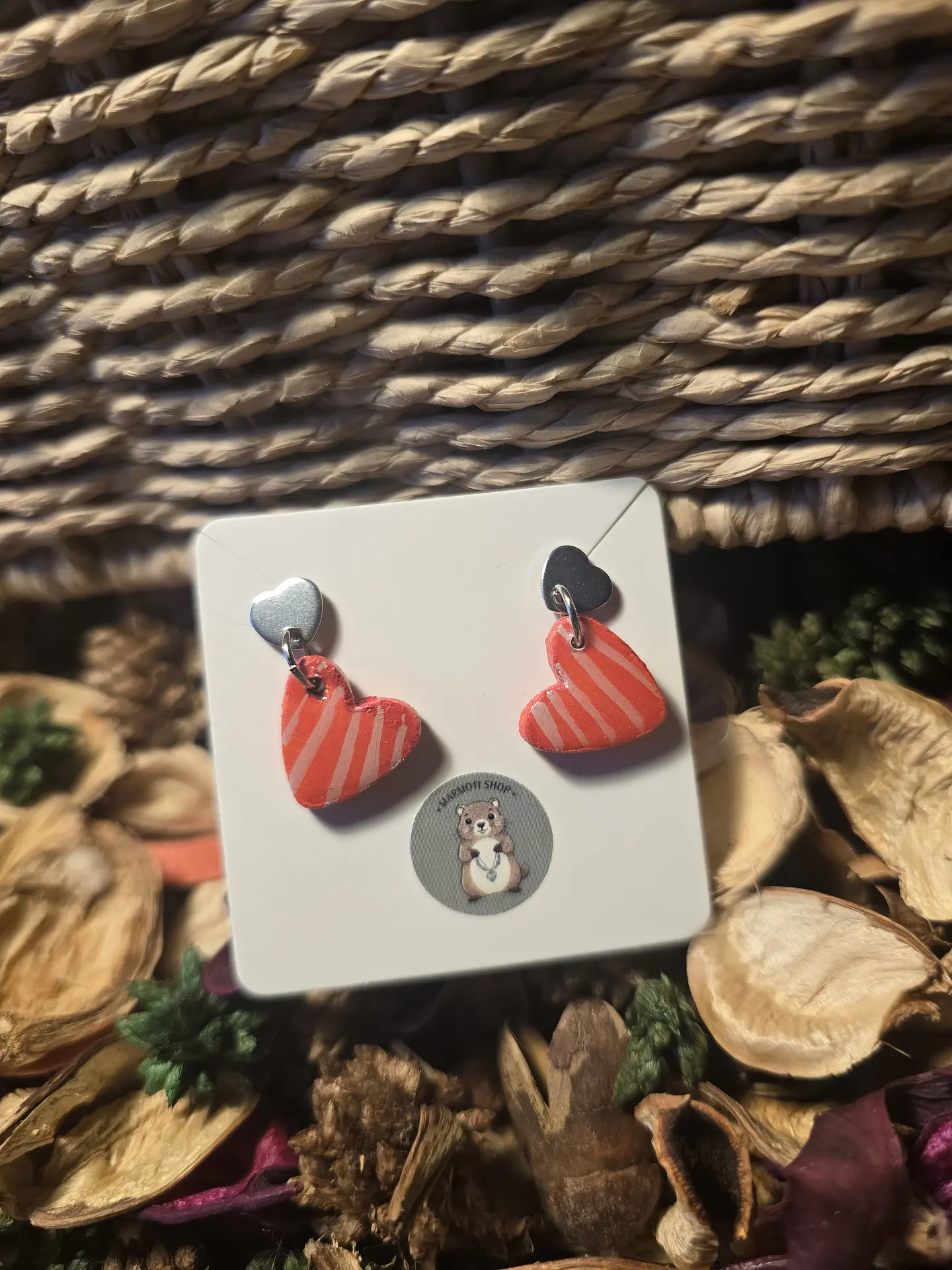 Pendientes Heart Rouge Blanche Line 2