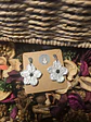 Pendientes Flor Plata Nero - Miniatura 1
