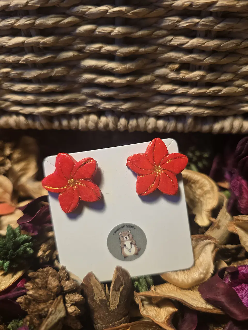 Pendientes Flor Rouge Gold Star 1