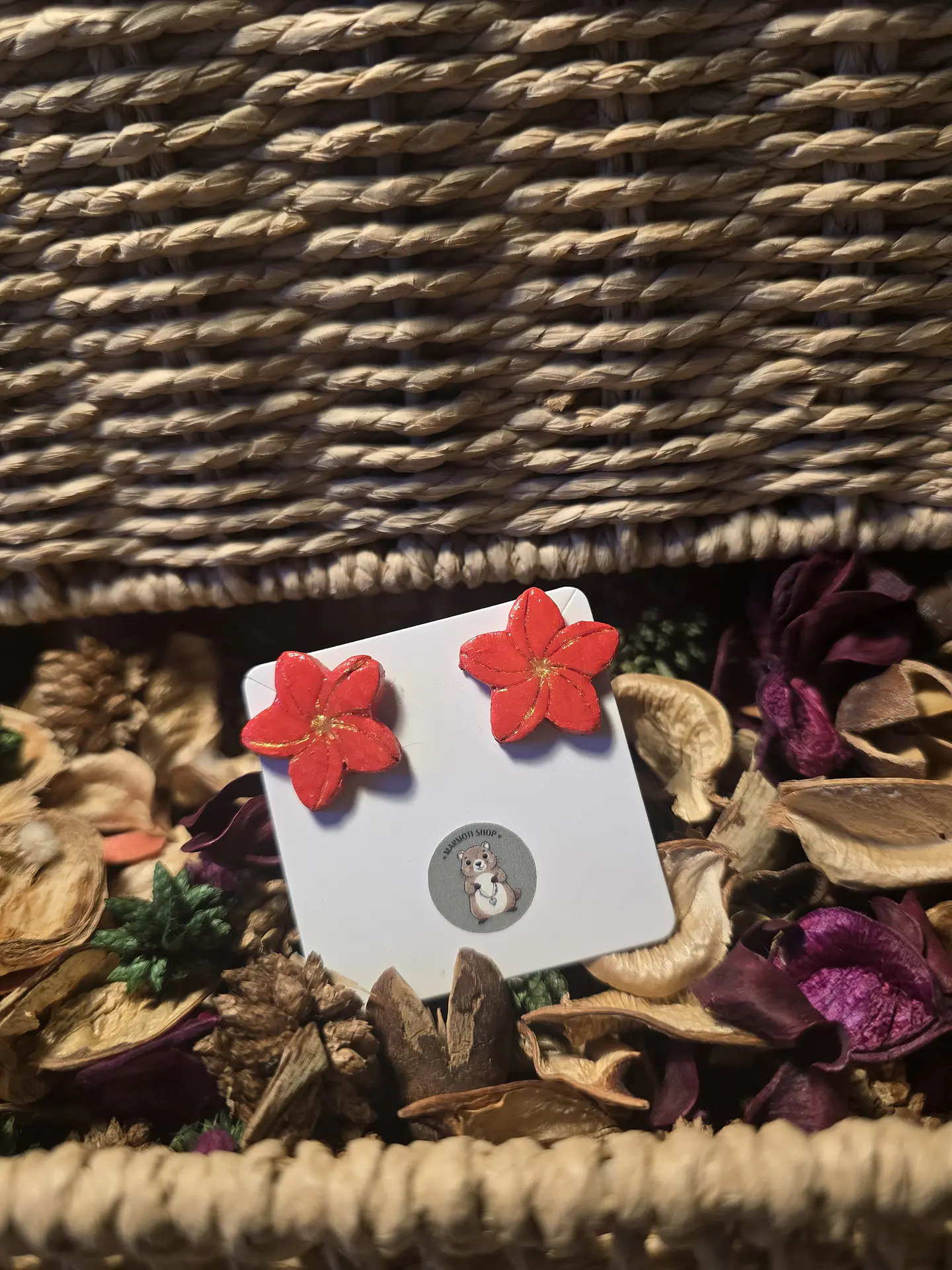 Pendientes Flor Rouge Gold Star 3
