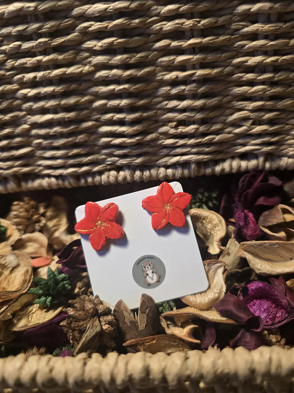Pendientes Flor Rouge Gold Star 3