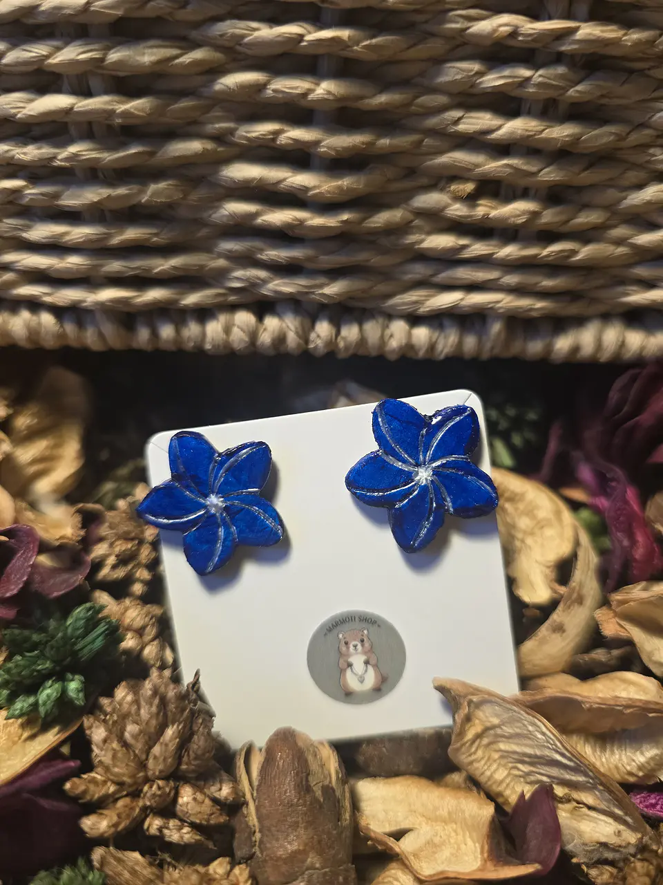 Pendientes Flor Blu Plata 2