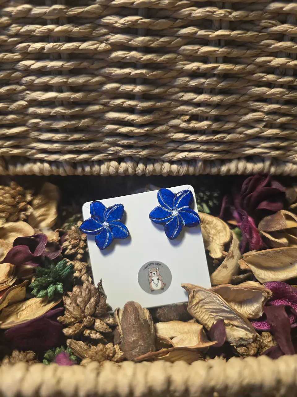 Pendientes Flor Blu Plata 3