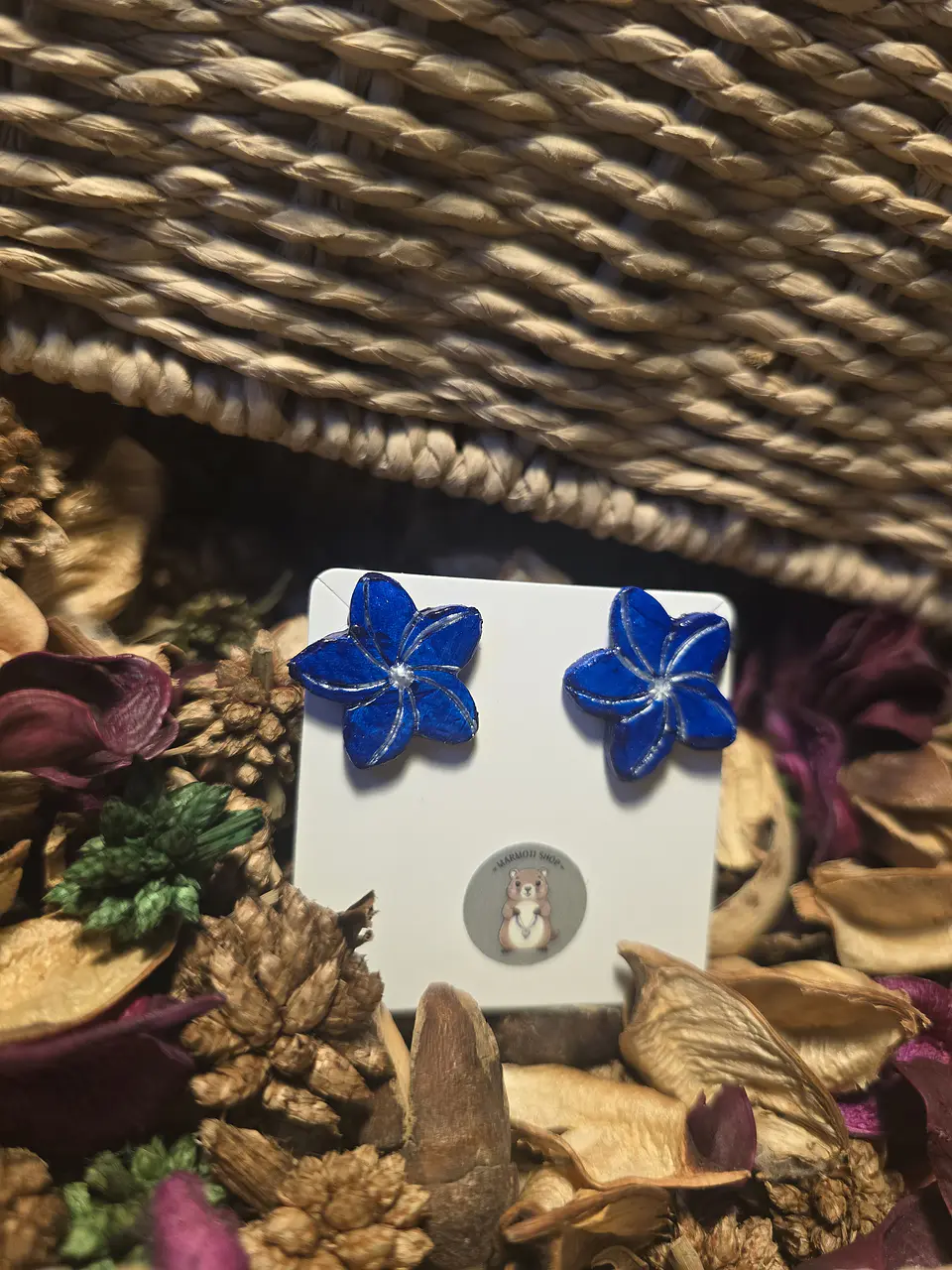 Pendientes Flor Blu Plata 1