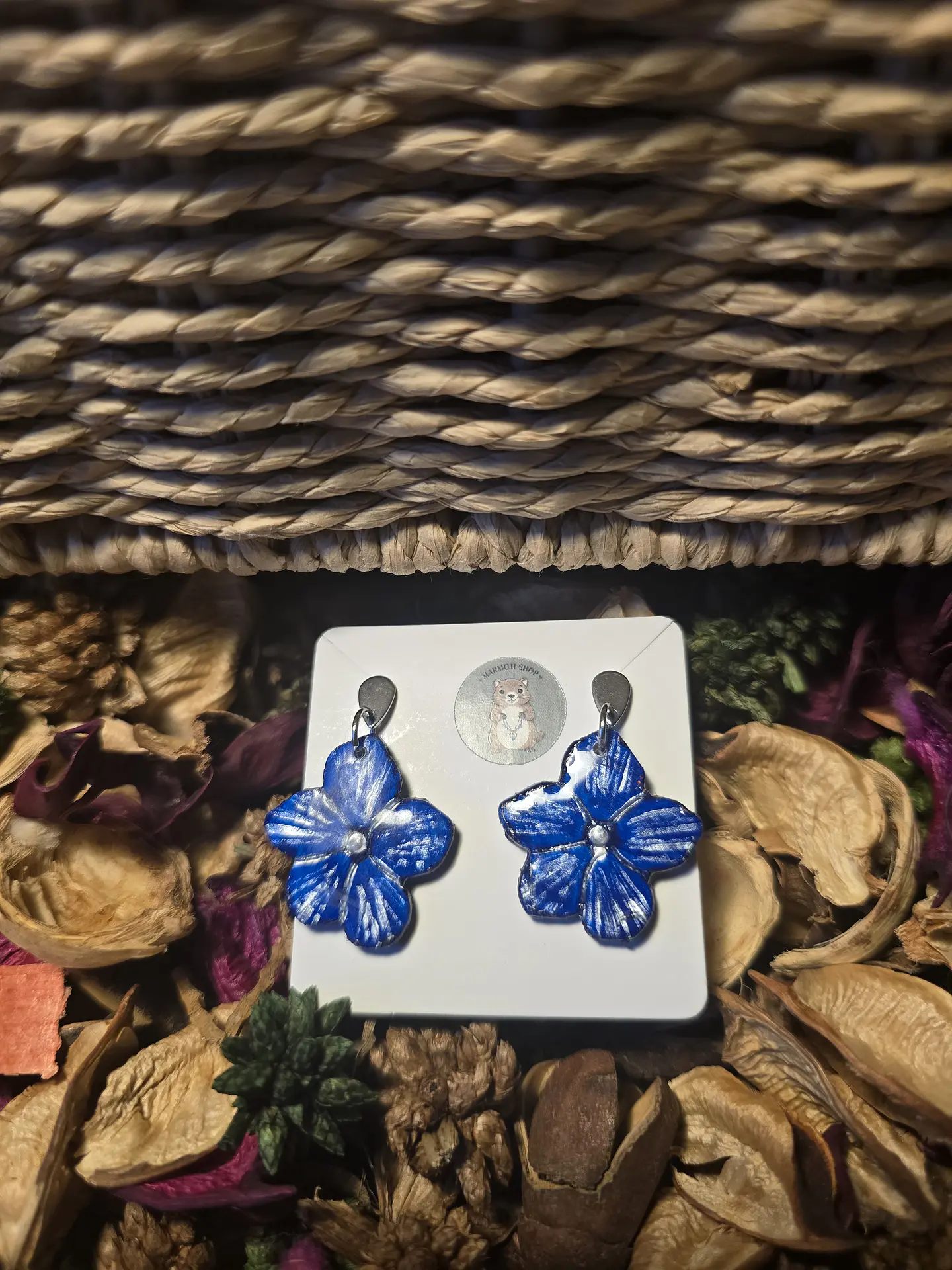 Pendientes Flor Blu Electric 1