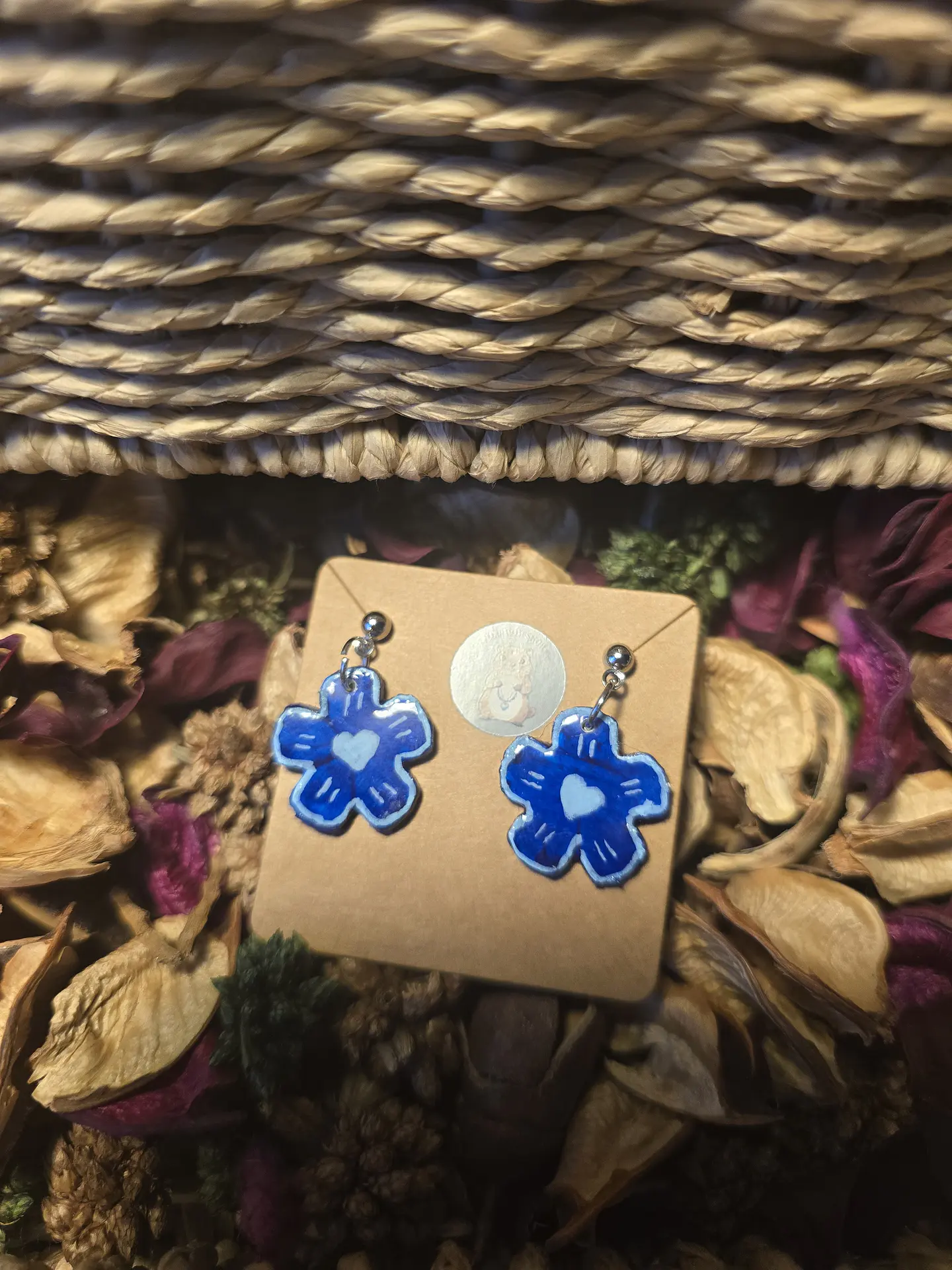 Pendientes Flor Heart Blu 2