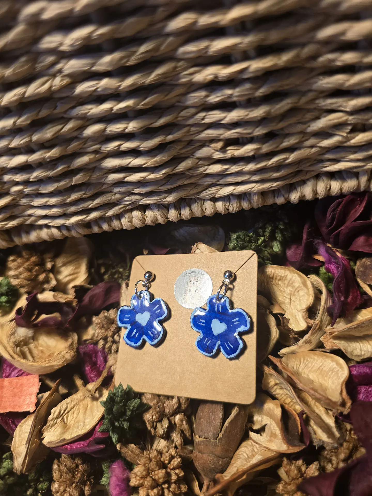Pendientes Flor Heart Blu 3
