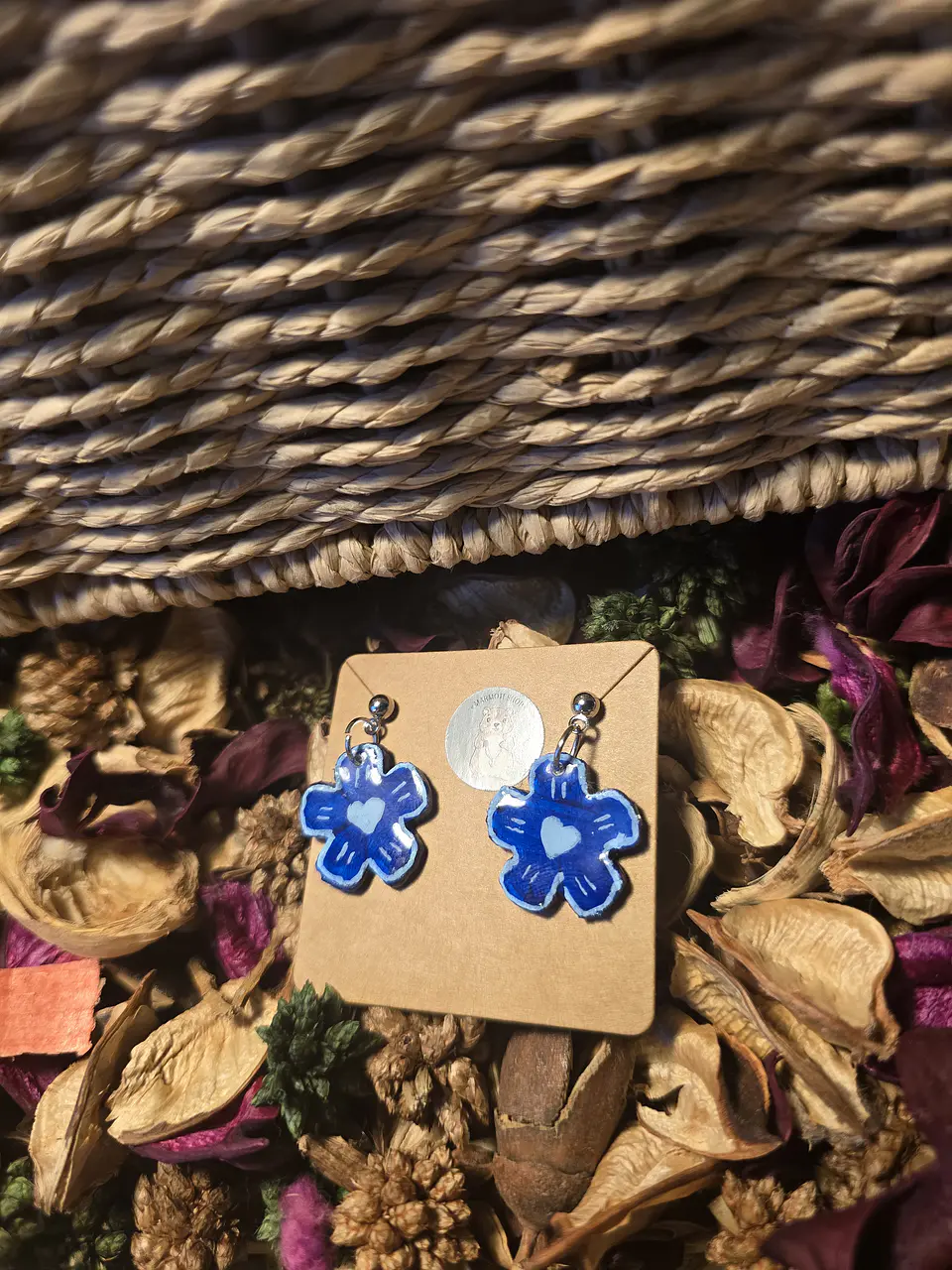 Pendientes Flor Heart Blu 3