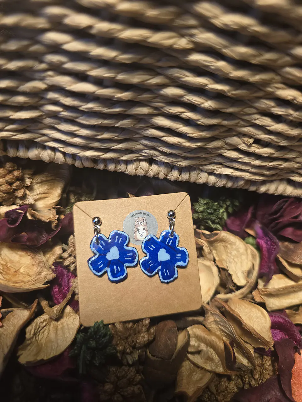Pendientes Flor Heart Blu 1