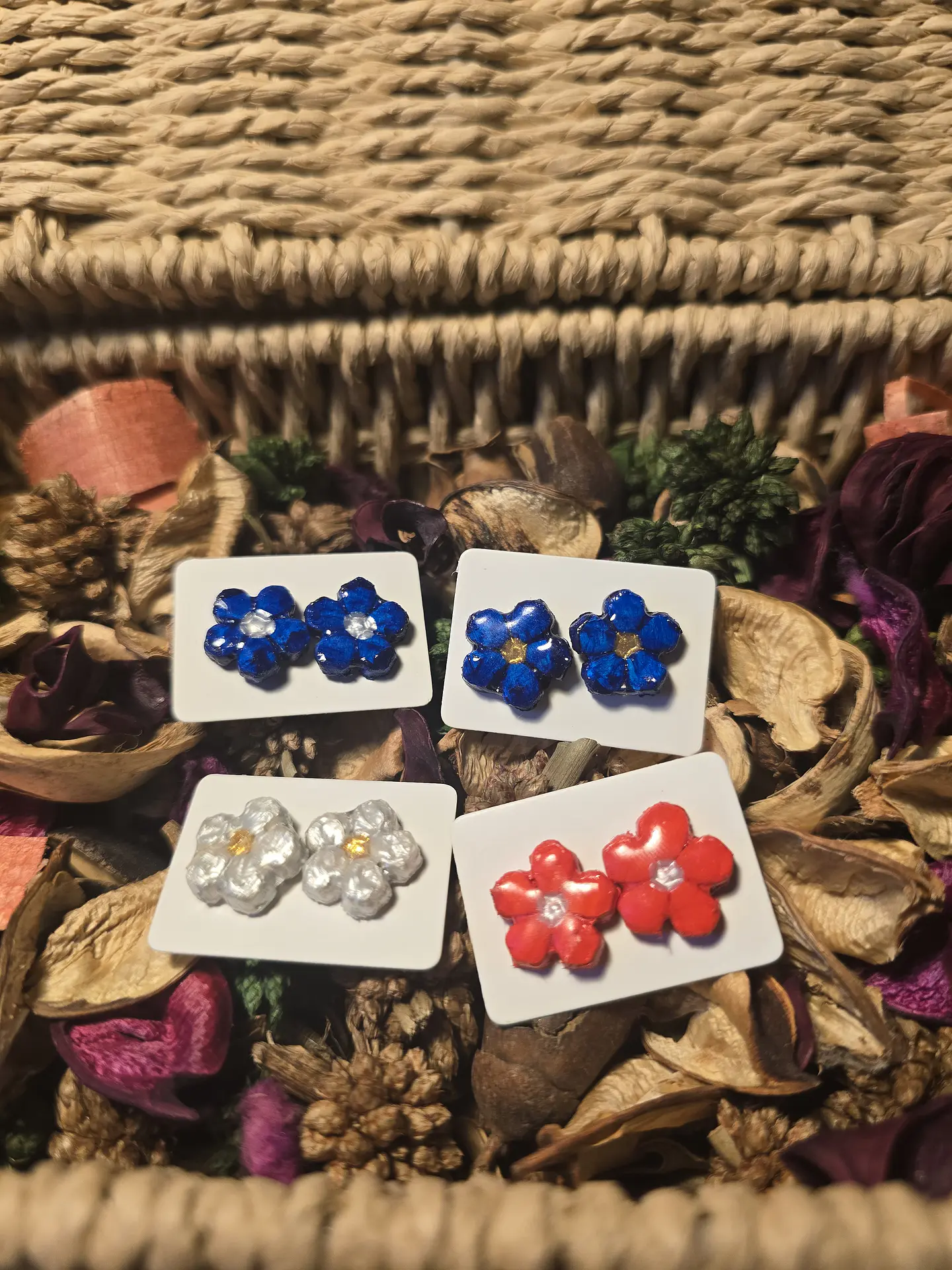 Pendientes Mini Flor Plata 2