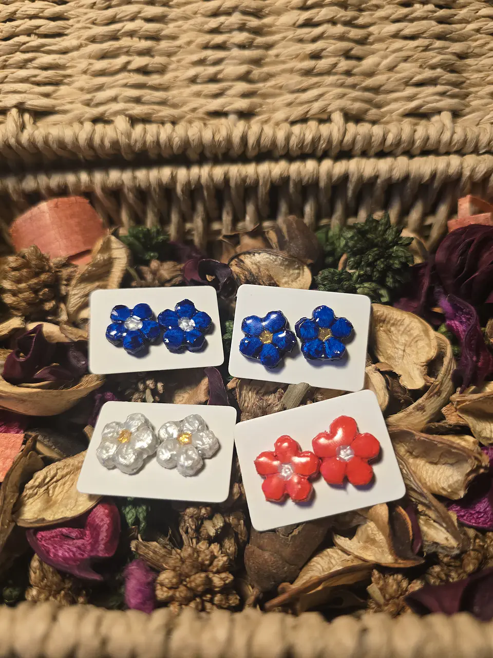 Pendientes Mini Flor Plata 2
