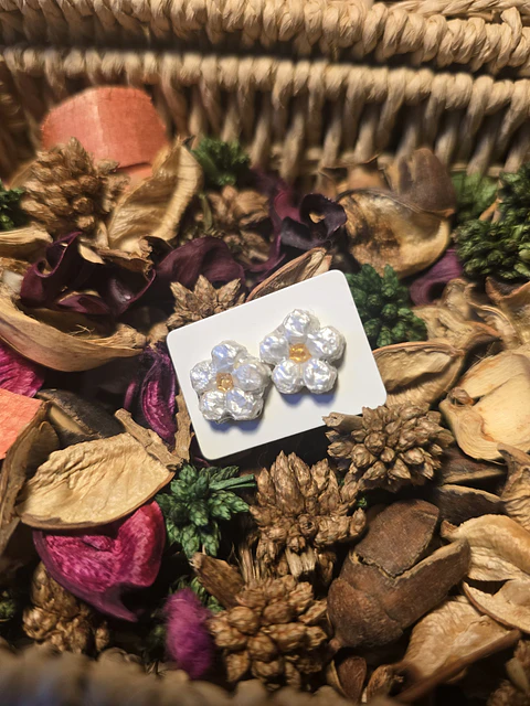 Pendientes Mini Flor Plata