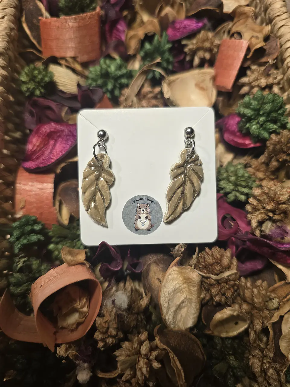 Pendientes pluma marrón 1 1