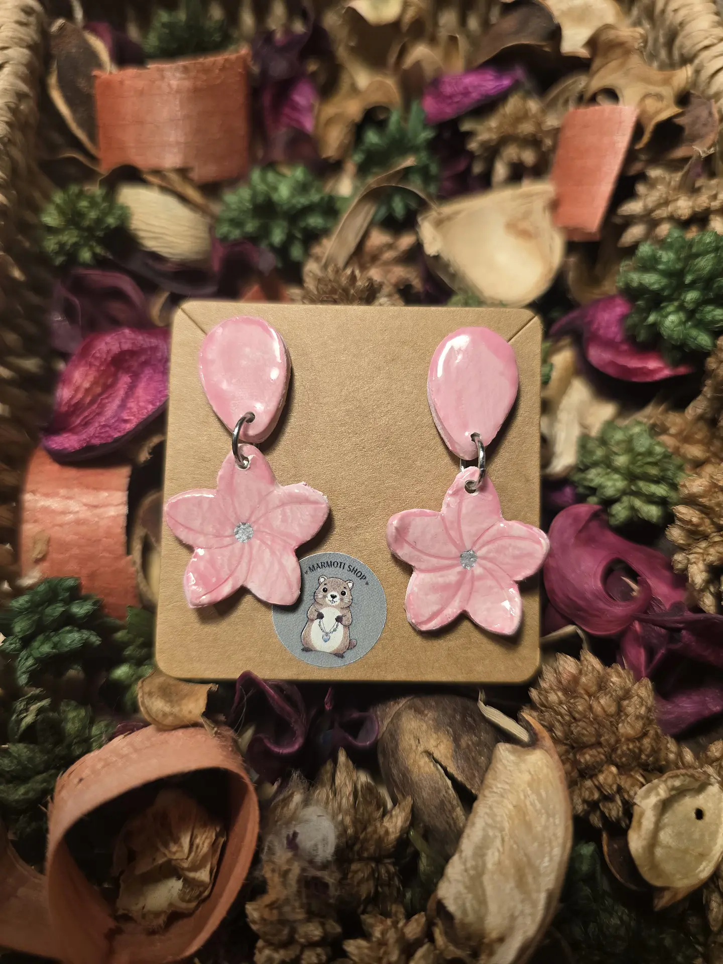 Pendientes Flor Rosa 2