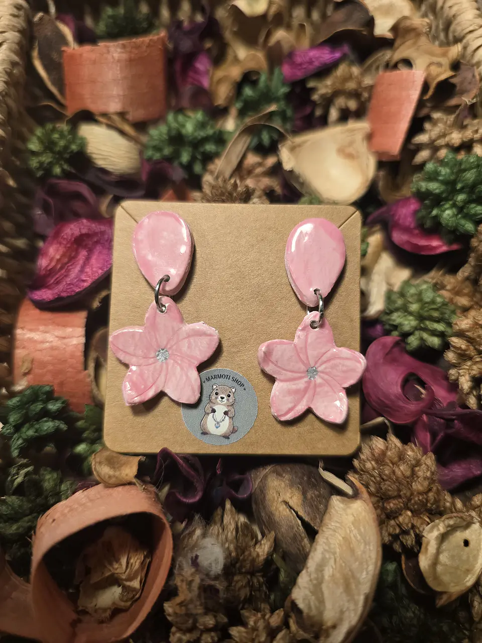 Pendientes Flor Rosa 2