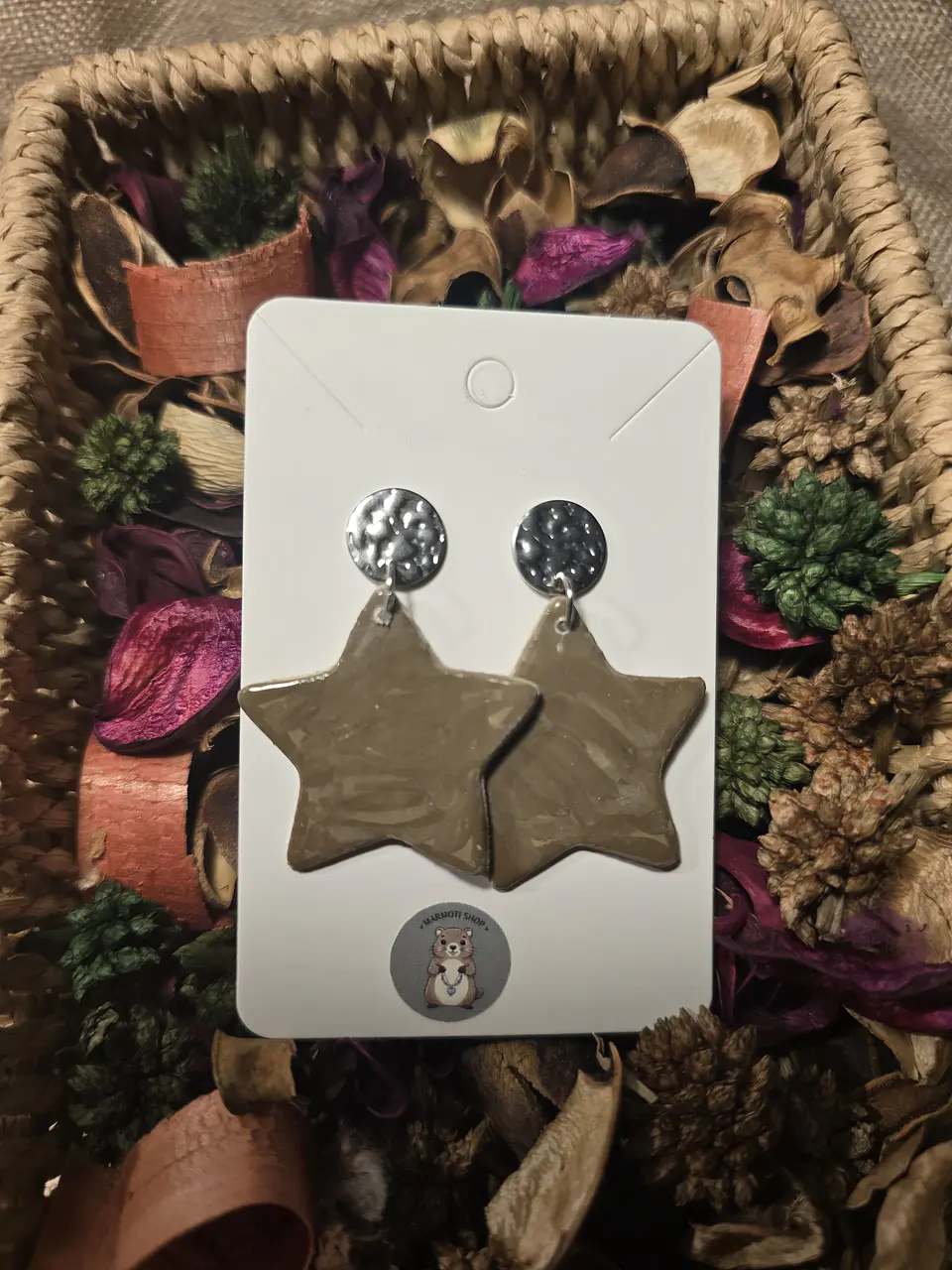 Pendientes Star Marrón  2