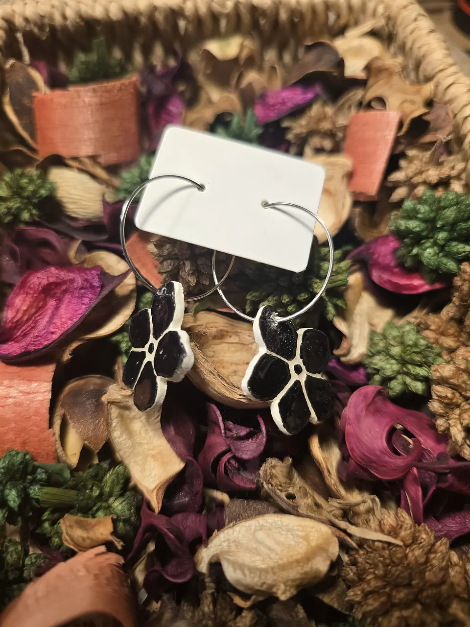 Pendientes Aro Flor Nero 2
